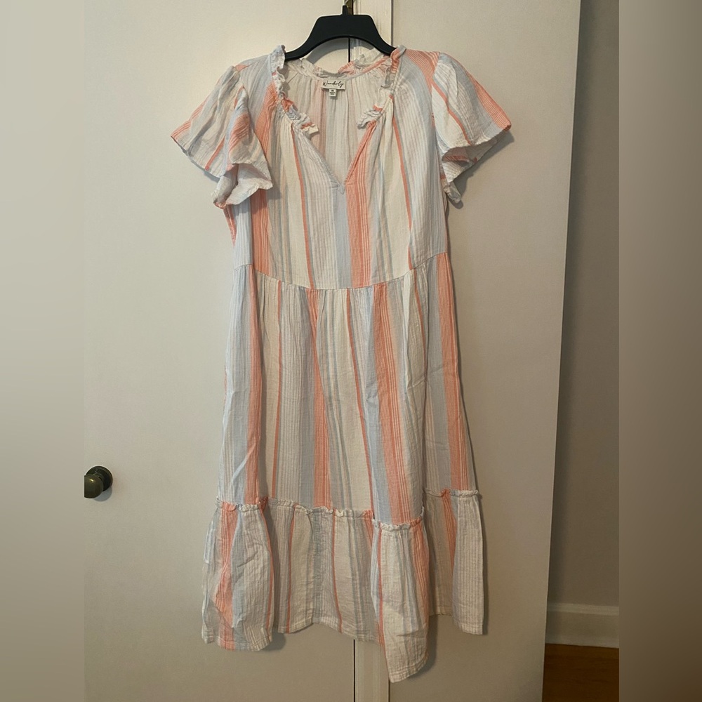 Wonderly Pastel Tiered Midi Dress